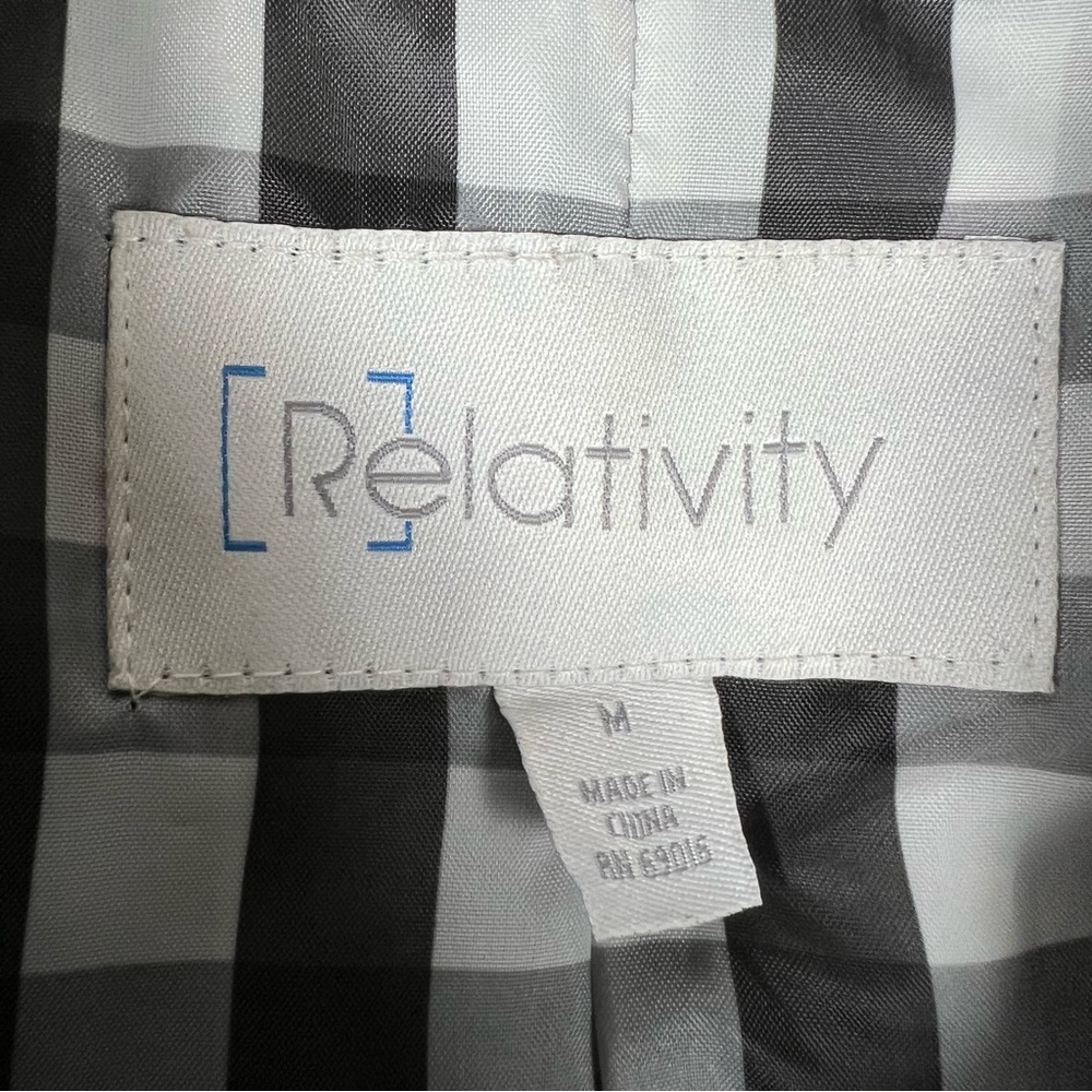 Relativity Jacket Black Button Front Collared Pol… - image 4